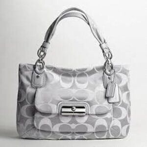 Euc Coach Kristin Y2k Signature C's Silver & Gray Shoulder Bag